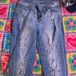 White wash ripped jeans